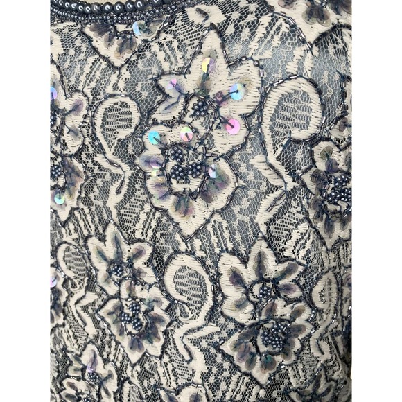 NWT Scala Blue Beaded Sequin Evening Gown Size L - Picture 4 of 12